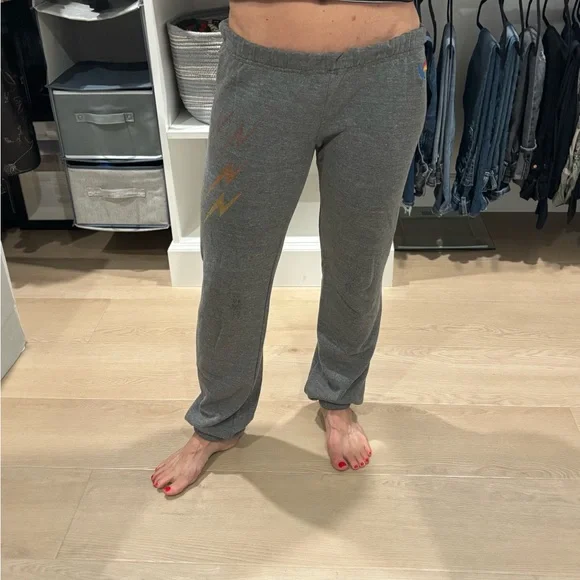 Aviator Nation Gray Sweatpants with Lightning REALLY SOFT - Picture 5 of 8